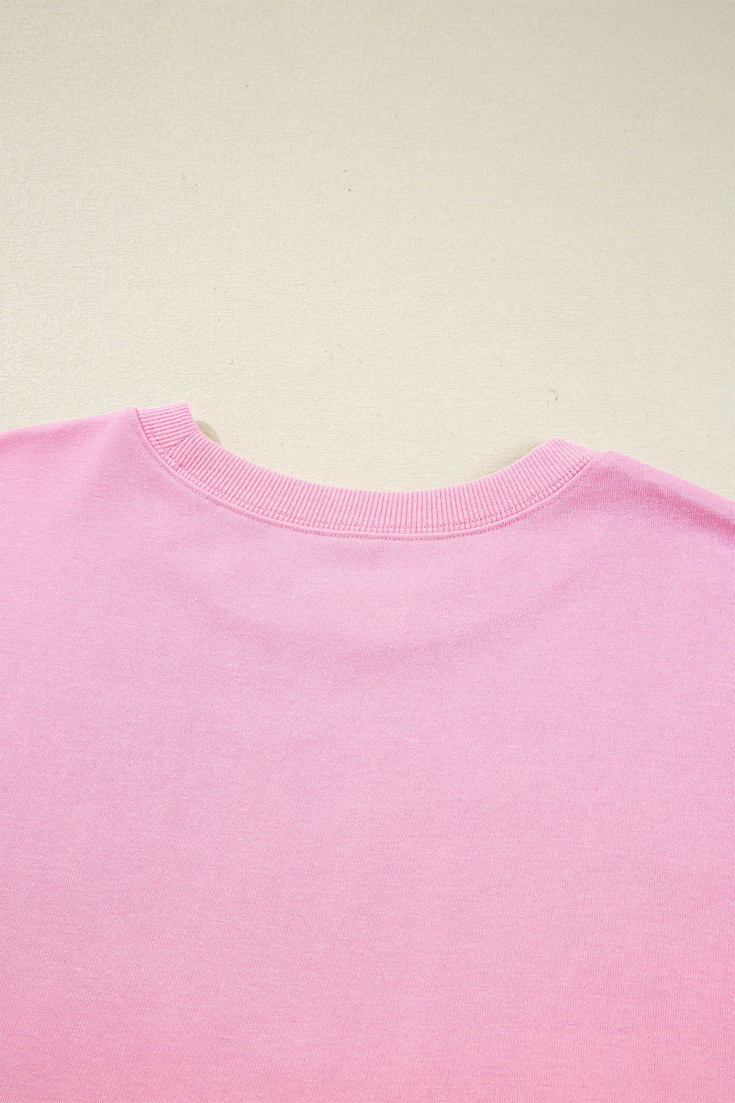 Bow Sequin XOXO Letter Graphic Exposed Seam Baggy Sweatshirt