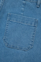 Retro Washed Patch Pocket Loose Jeans