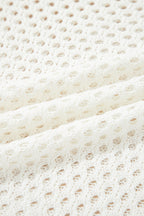 Scalloped Trim Hollow Out Knit Long Sleeve Top