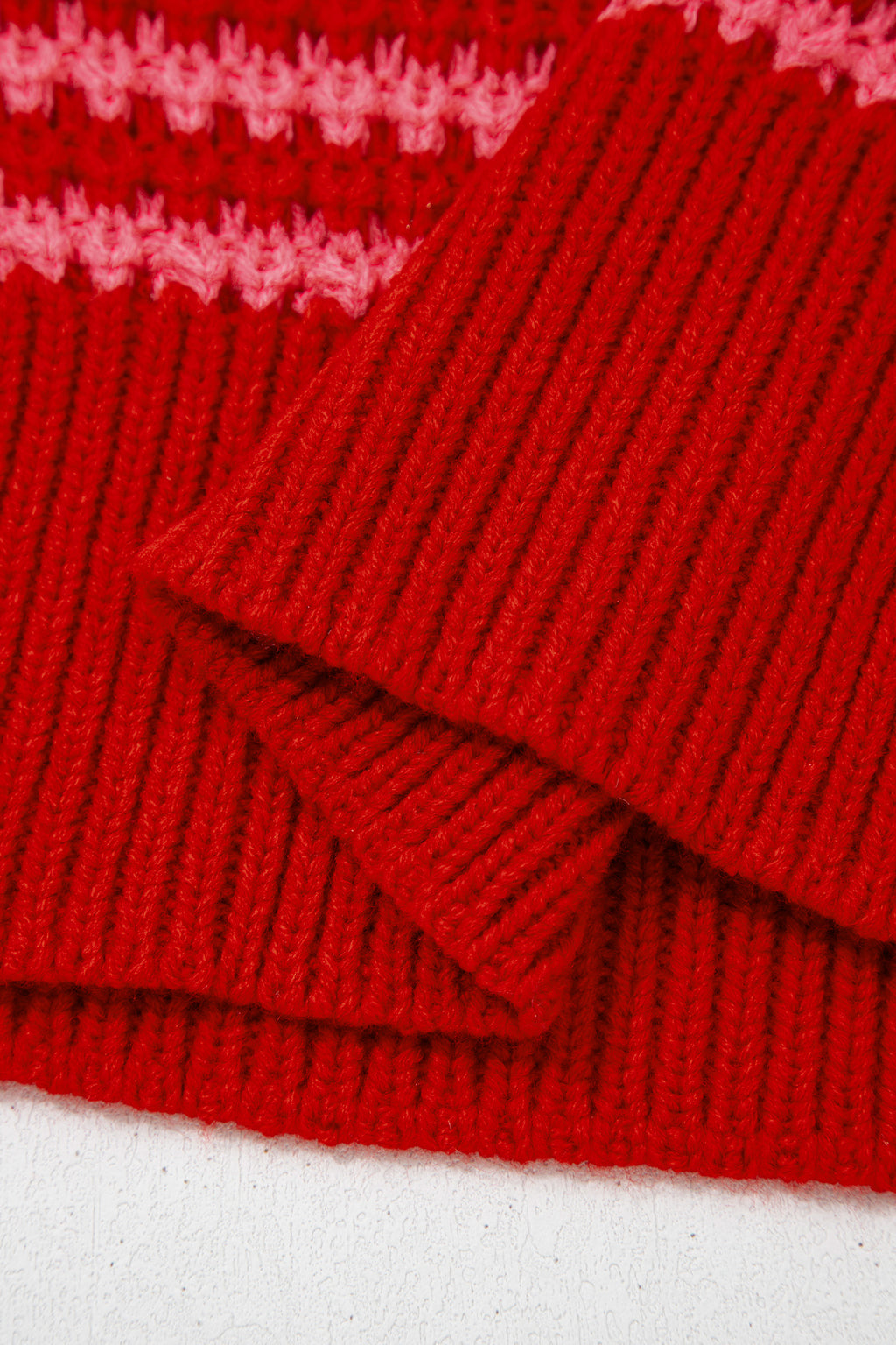 Striped 3/4 Draped Sleeve Slouchy Sweater