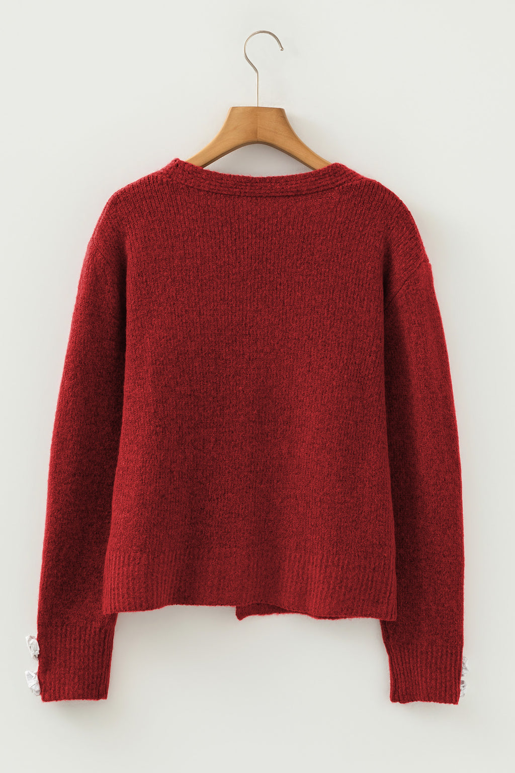 Heart Metal Button V Neck Cardigan Sweater