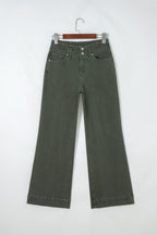 2-Button High Waist Flared Bottom Jeans