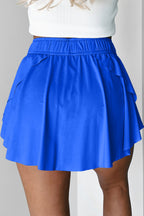 Drawstring Elastic Waistband Lined Tennis Skorts