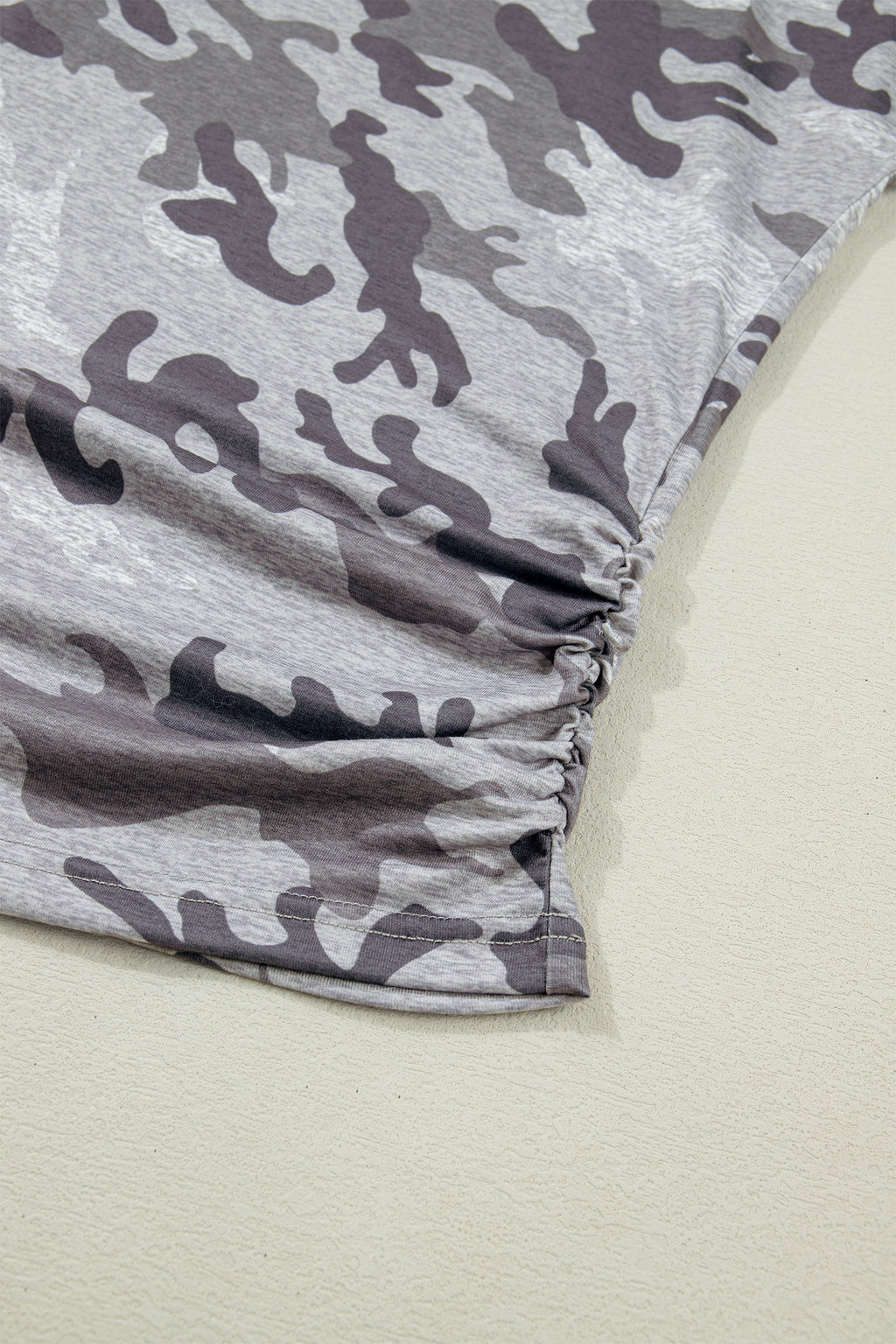 Grey Plus Size Camo Print Casual T Shirt