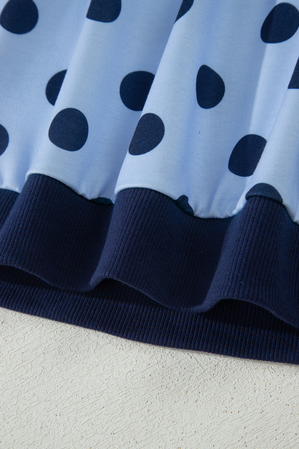 Color Block Trim Polka Dot Casual Tee