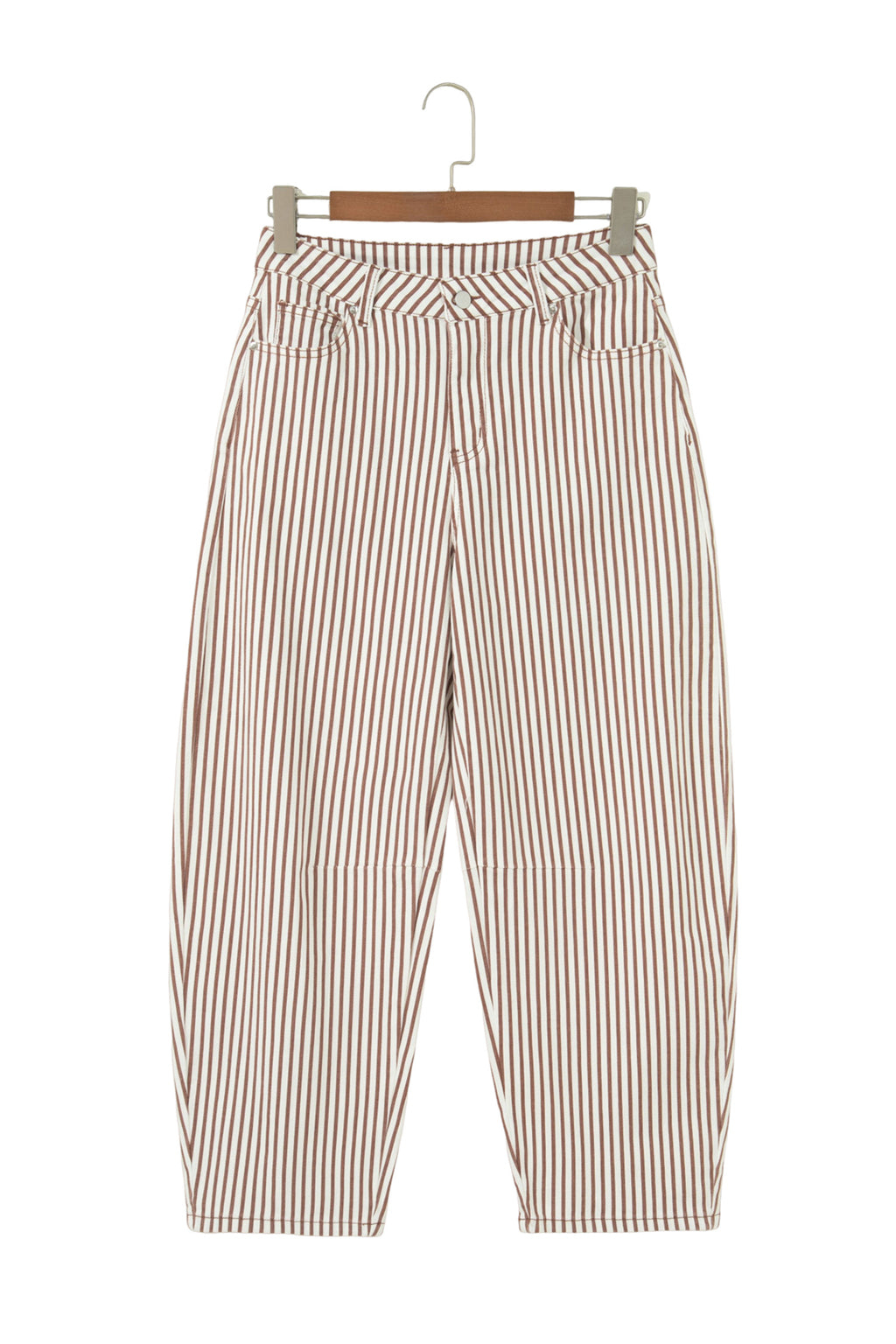 Striped Casual Barrel Jeans