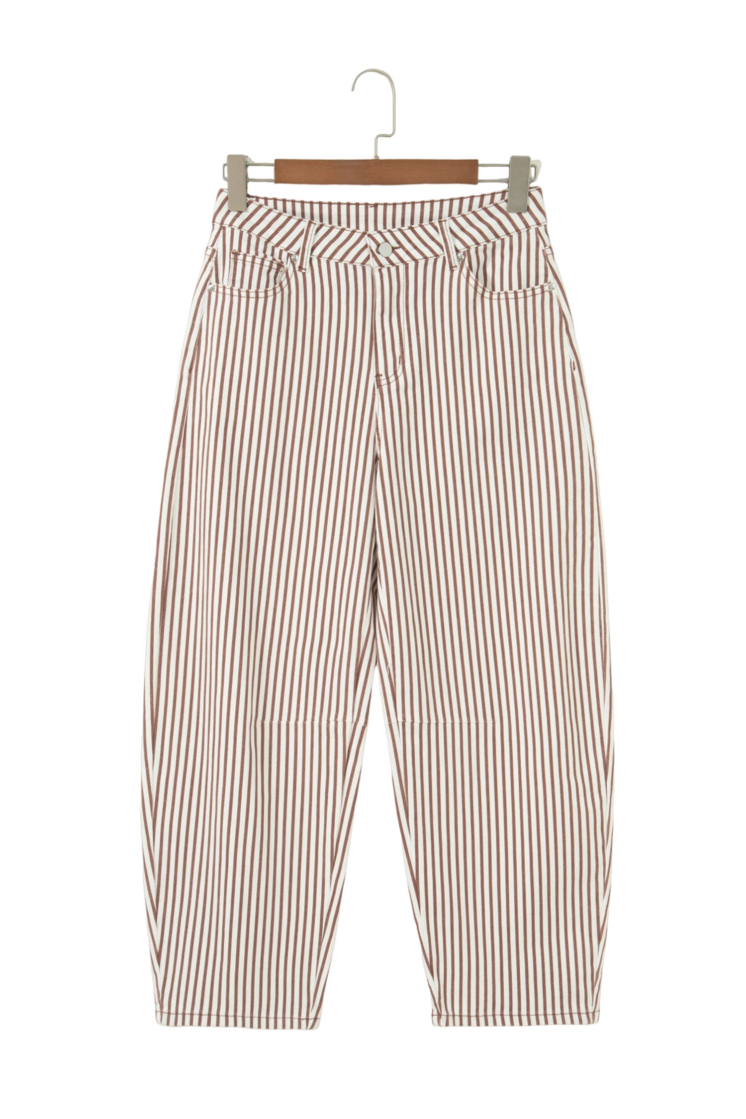 Striped Casual Barrel Jeans