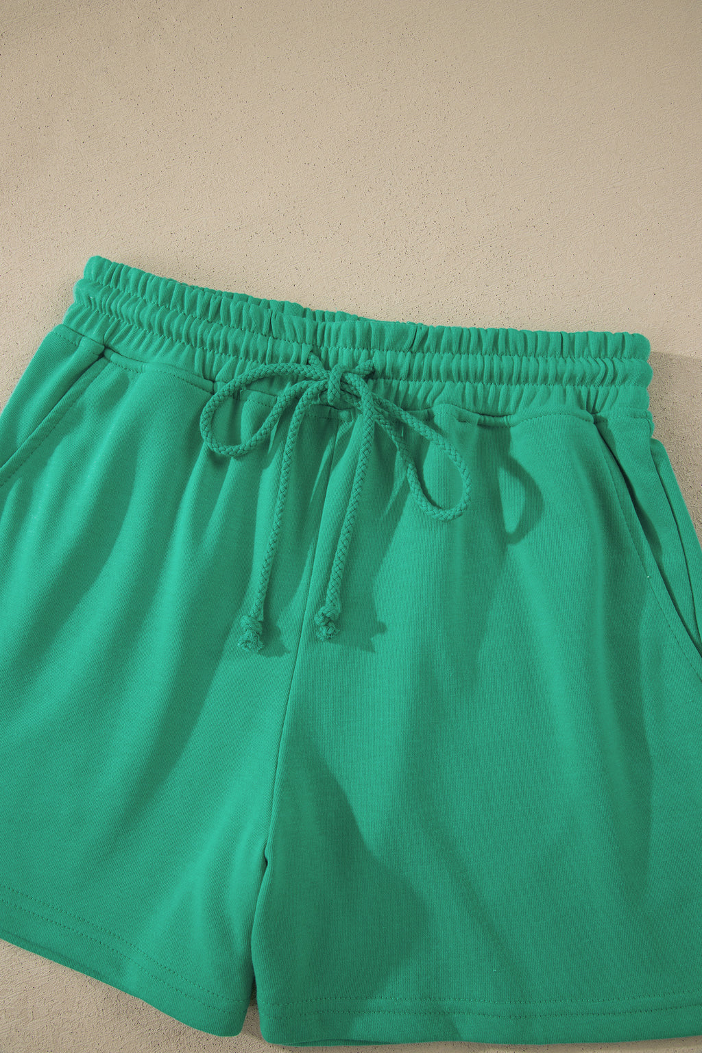 Solid Color Loose Tee Drawstring Shorts 2pcs Outfit