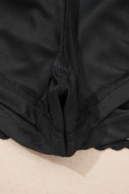 Plus Size Frilled Elastic Waist Lace Trim Boho Ruffled Shorts