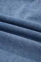 Myosotis Denim Pleated Patchwork Sleeveless Top