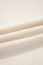Solid Color Contrast Textured Patchwork Raw Edge 2pcs Short Set