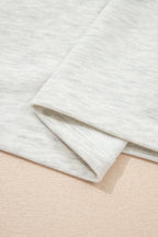 Beige Plus Size Contrast Denim Patchwork Cuffed Sleeve Polo Tee