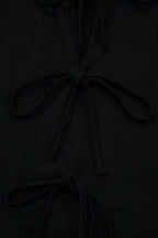 Plus Size Solid Color Bow Tie Peplum Tank Top