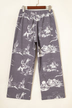 Grey Wild West Riding Vintage Printed Shift Jeans