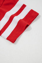 Varsity Striped Short Sleeve Crew Neck T Shirt