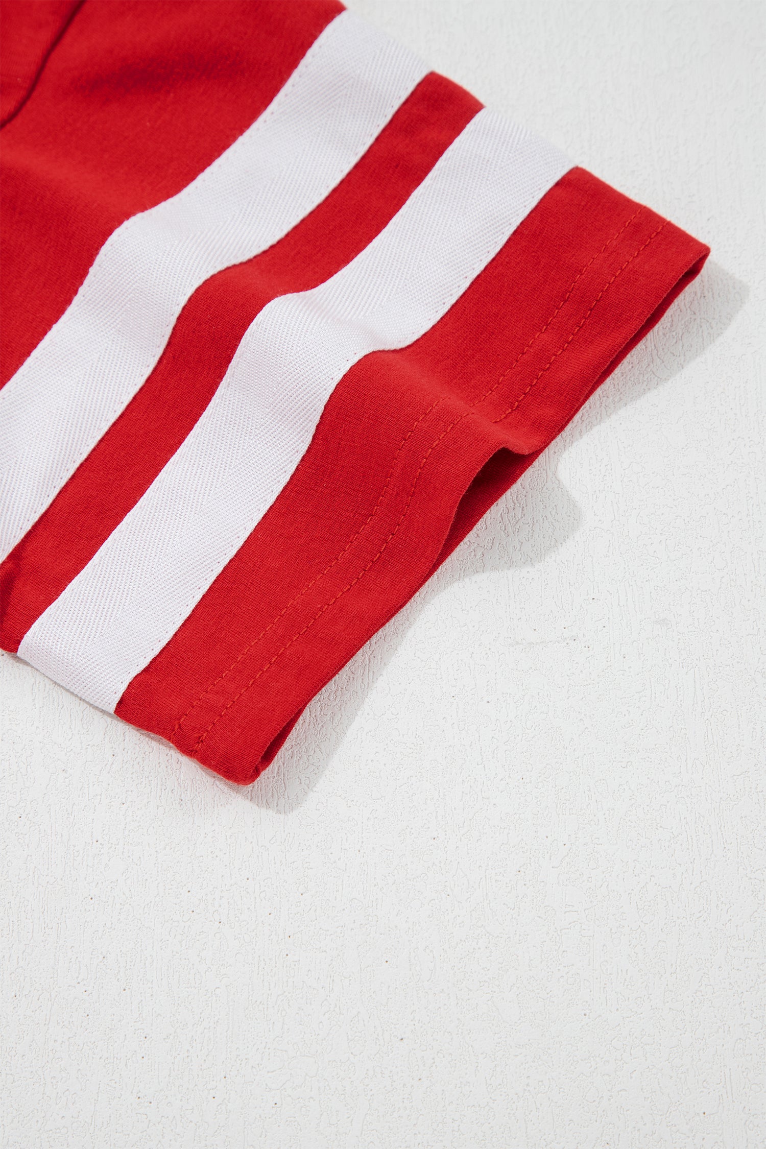Varsity Striped Short Sleeve Crew Neck T Shirt