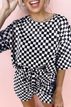 Checkered Top and Short Casual 2pcs Set