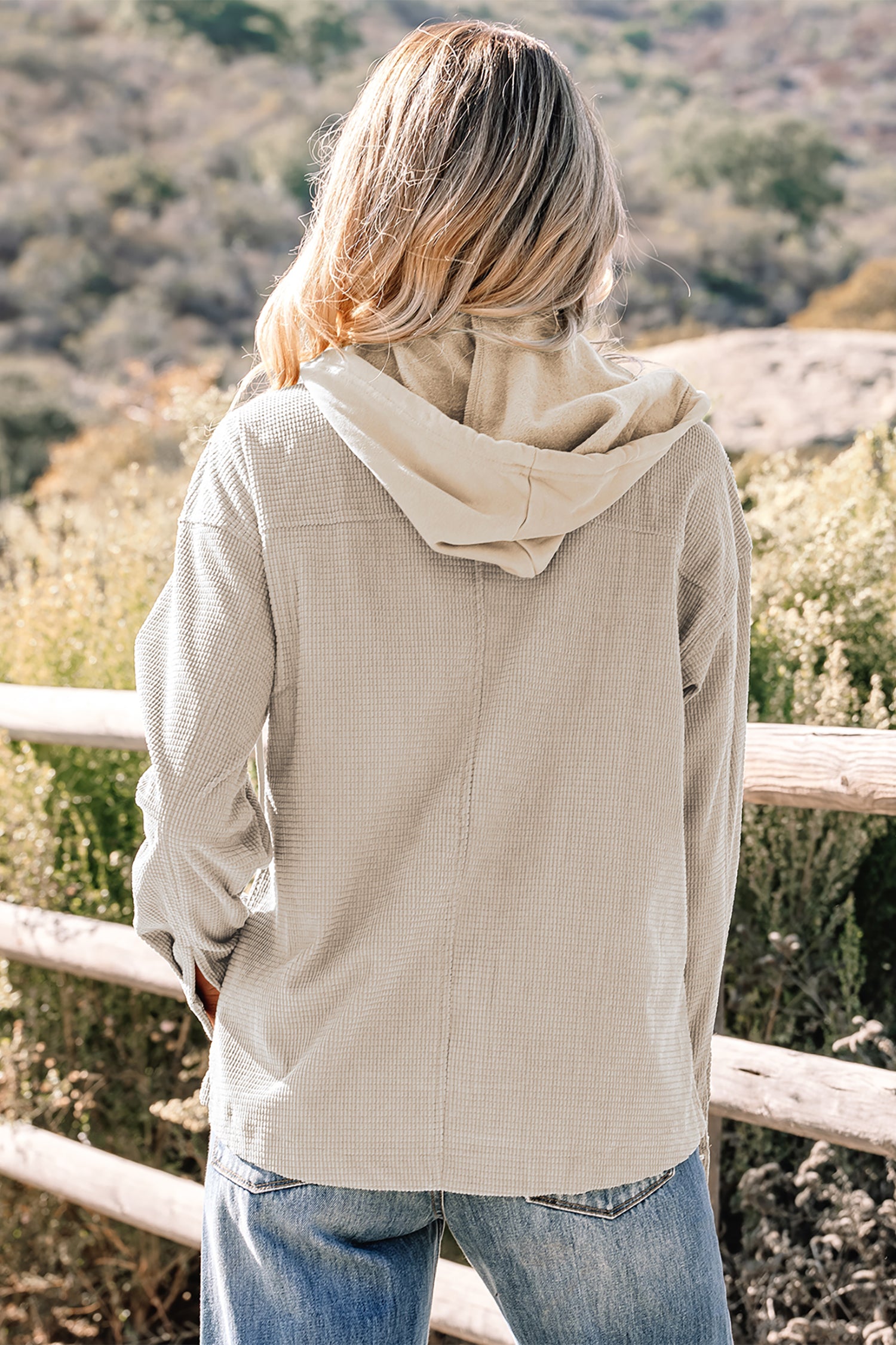 2 in 1 Thermal Knit Textured Hooded Jacket