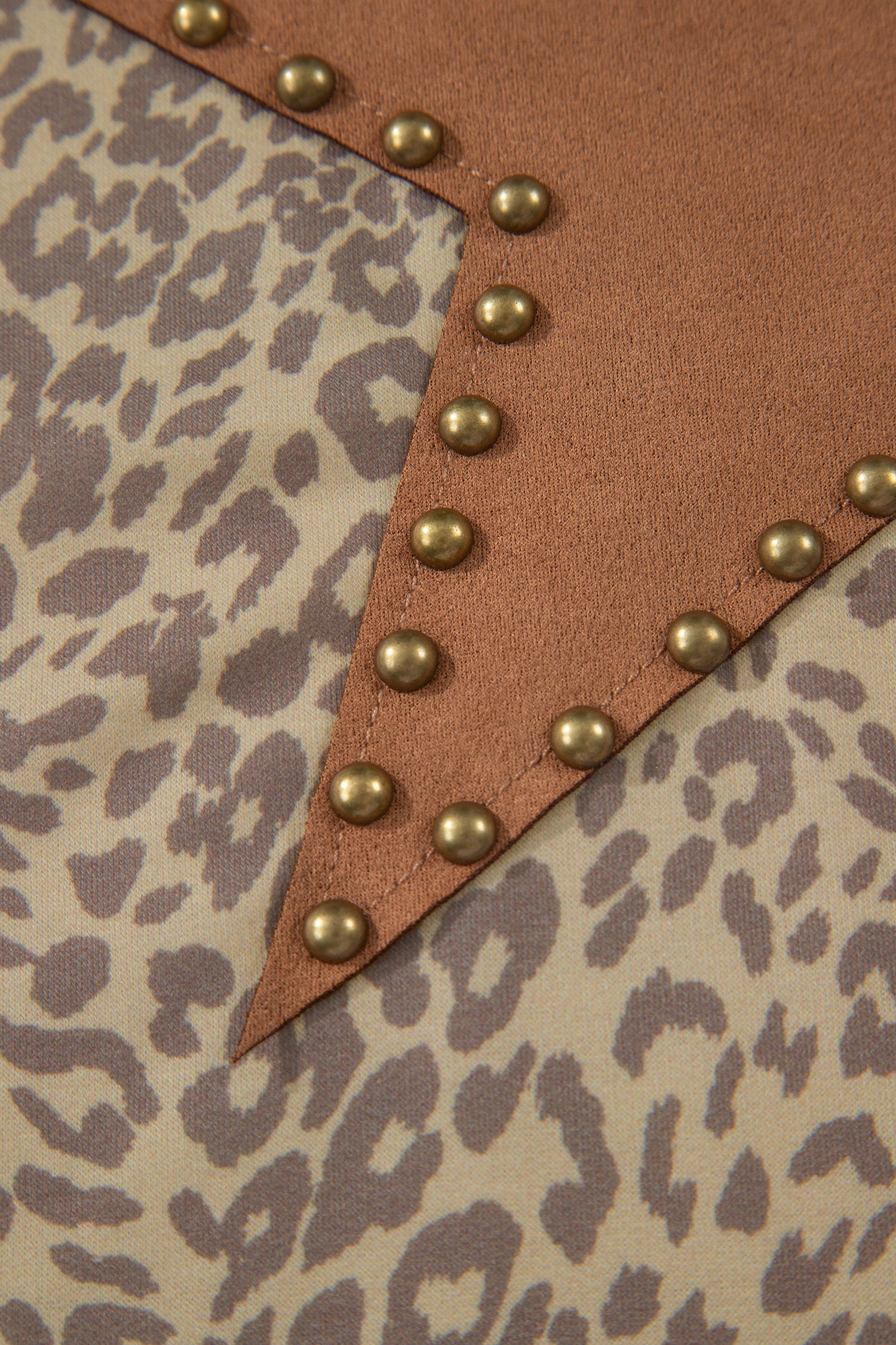 Leopard Retro Studded Star Patch Loose Tee