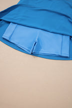 Color Block Edge Ribbed Pocketed Lined Swim Dress