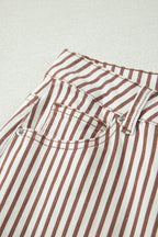 Striped Casual Barrel Jeans