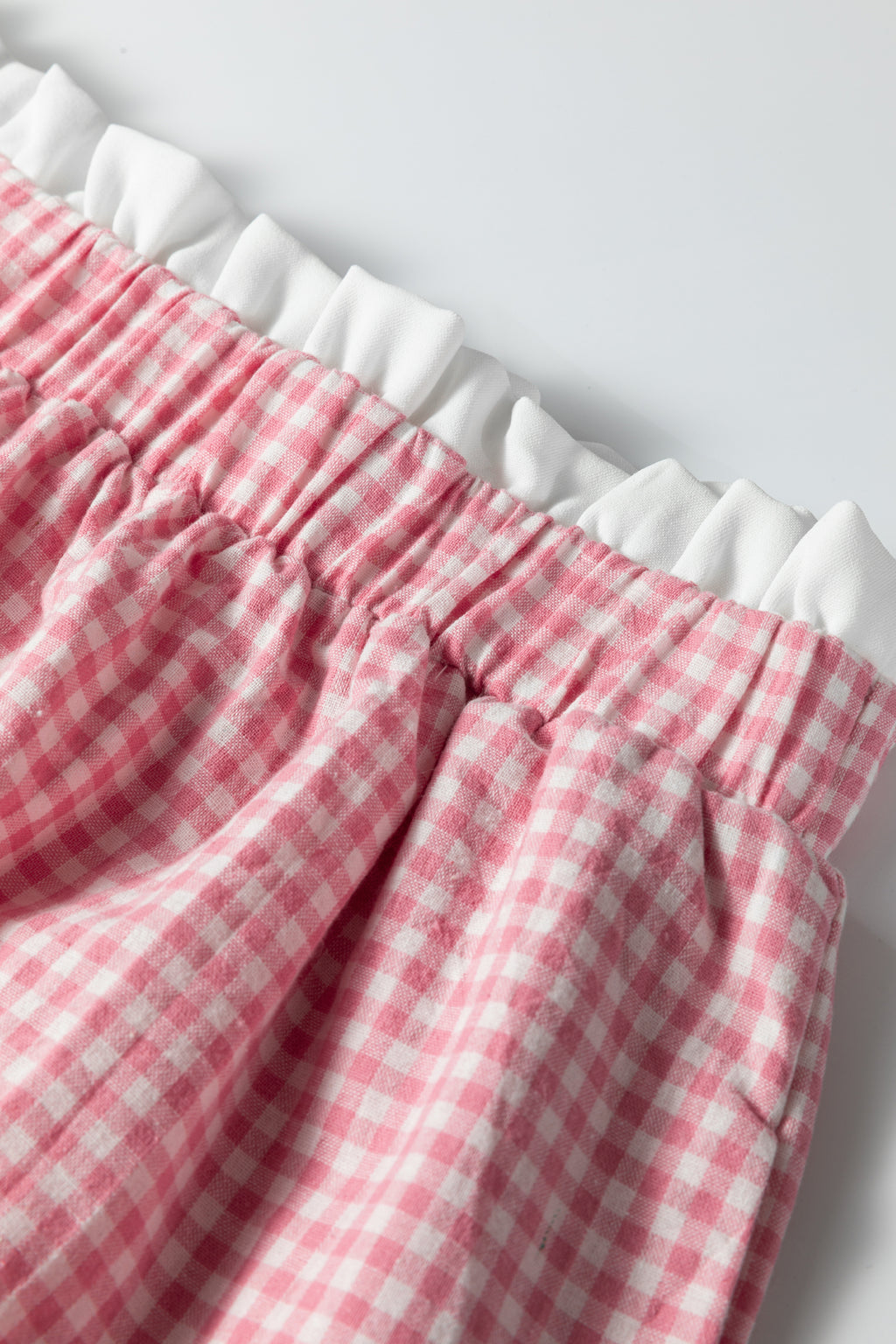 Contrast Trim Plaid Print Plus Size Shorts