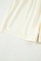 Textured Stripe Print Contrast Trim Zip Collar Sleeveless 2pcs Skort Set