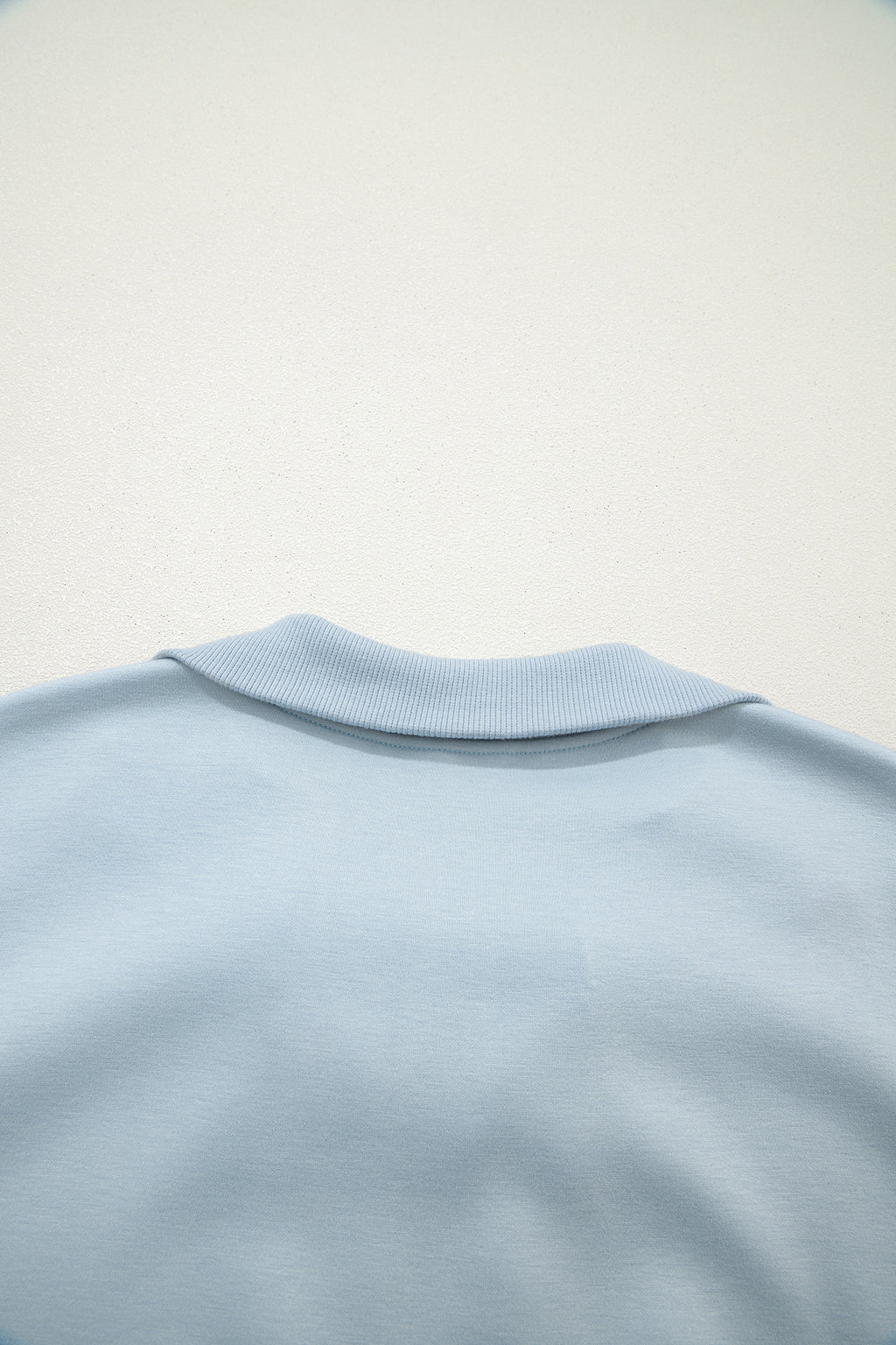 Half Zip Polo Tee Casual Pant Set