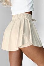 Drawstring Elastic Waistband Lined Tennis Skorts