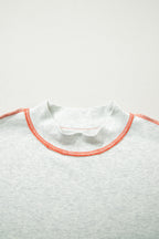 Light Grey Reversible Contrast-Stitched T-Shirt