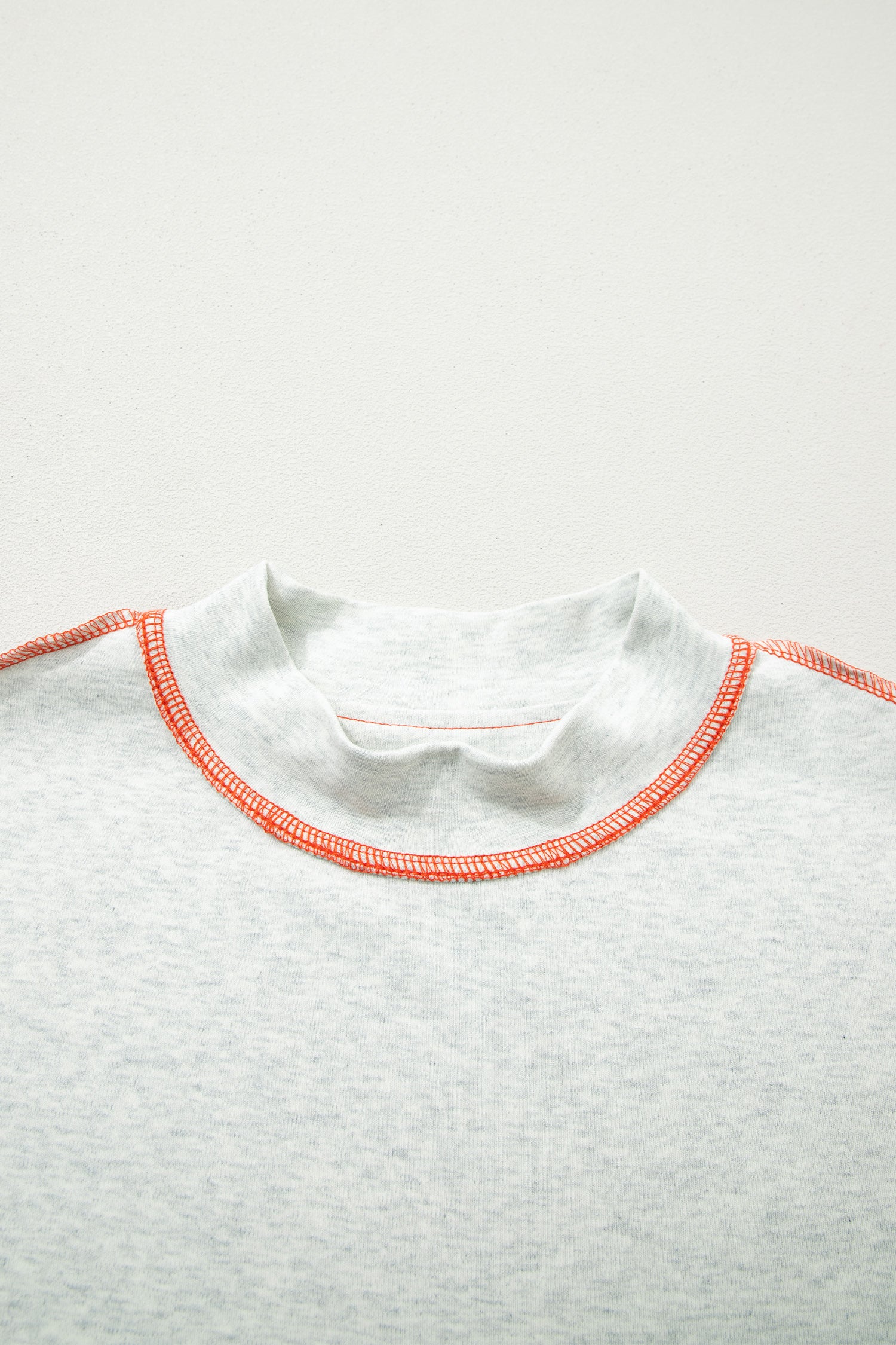 Light Grey Reversible Contrast-Stitched T-Shirt