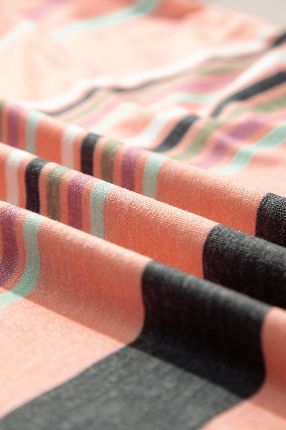 Multicolor Stripes Crew Neck T Shirt