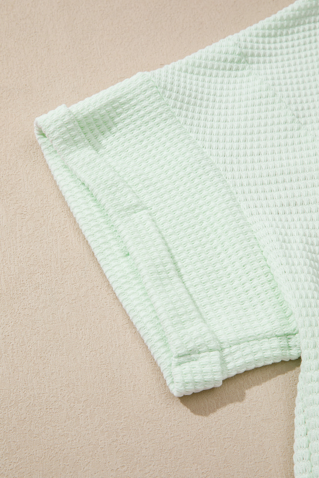 V Neck Short Sleeve Plus Size Waffle Knit Top