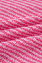 Stripe Contrast Heart Pattern Valentine Knit Sweater