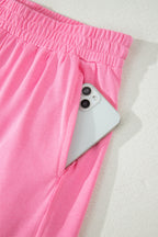 Solid Cover Oversize Tee Pocketed Casual Pants 2pcs Outfit