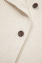 White Ribbed Texture Button Down Leopard Patchwork Short Sleeve Shirt