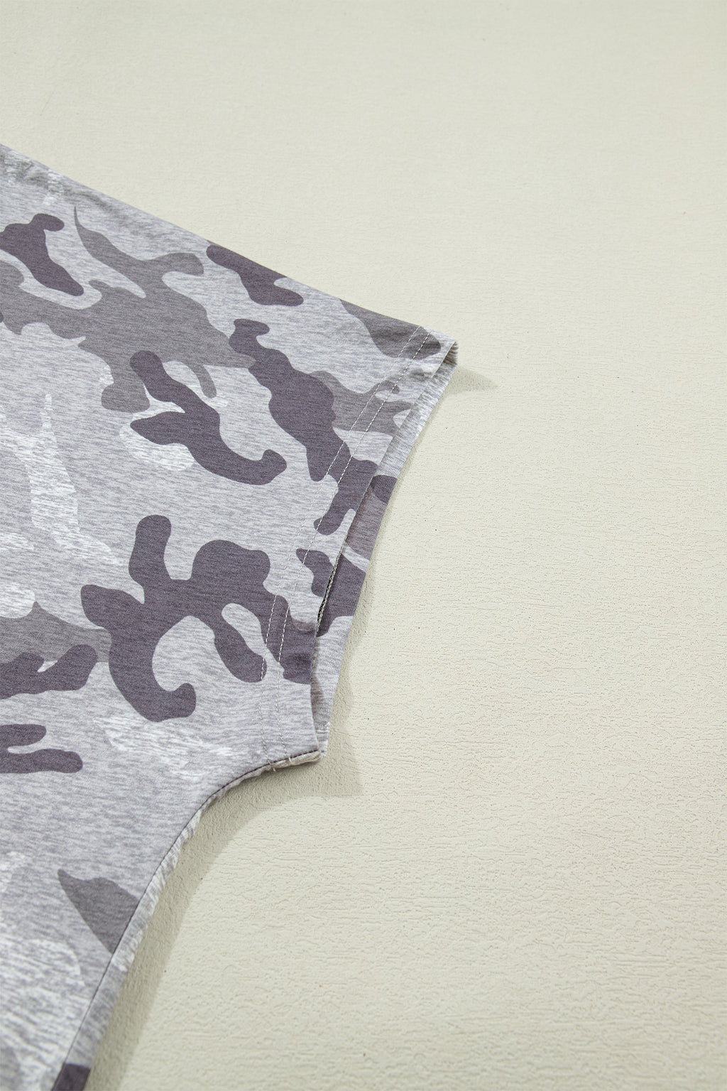 Grey Plus Size Camo Print Casual T Shirt