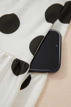 Polka Dot Printed Long Sleeve Flared Mini Dress