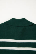 Ribbed Half Zip Collared Sweater Vest