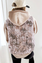 Camo Leaf Print Winter Puffer Vest