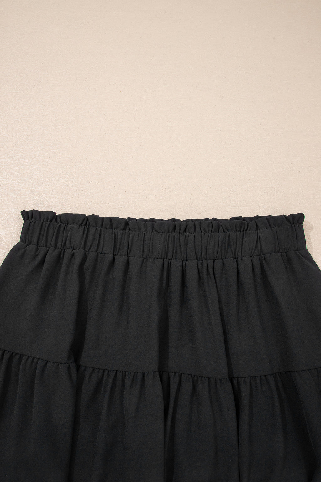 Plus Size Frilled Elastic Waist Lace Trim Boho Ruffled Shorts