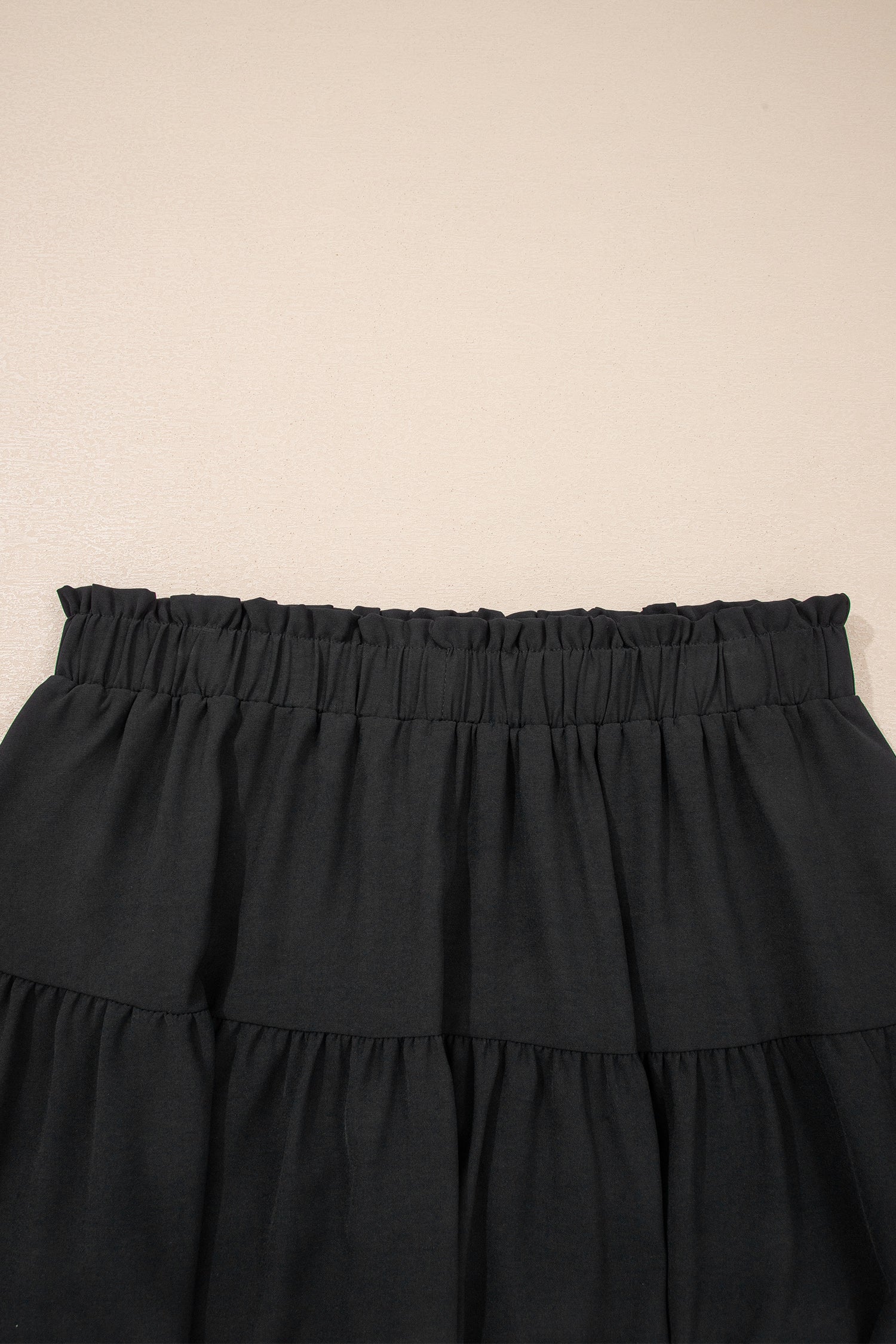 Plus Size Frilled Elastic Waist Lace Trim Boho Ruffled Shorts