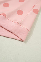 Ribbed Trim Polka Dot Print Tank Split Mini Skort 2pcs Set