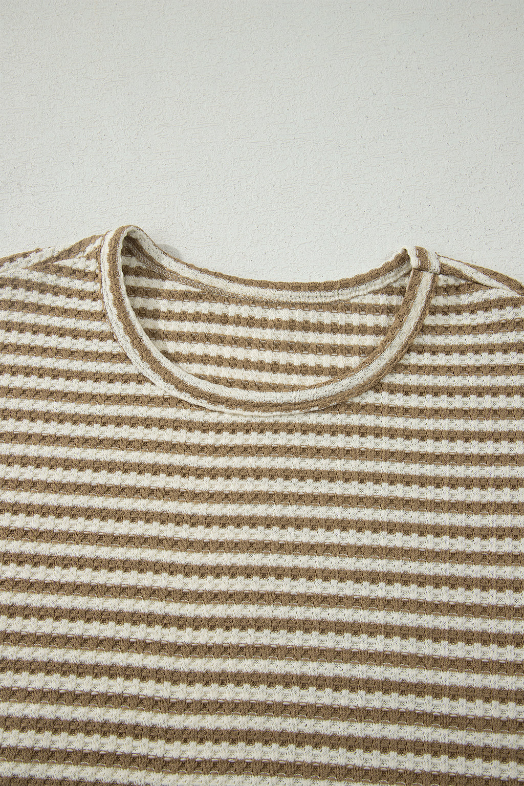 Striped Breathable Textured Knit Short 2pcs Set