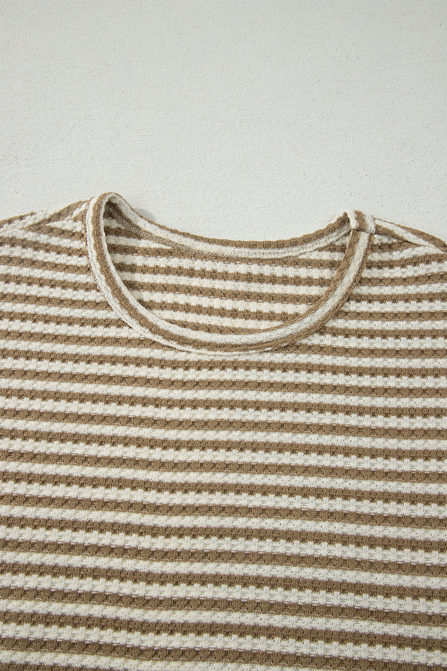Striped Breathable Textured Knit Short 2pcs Set