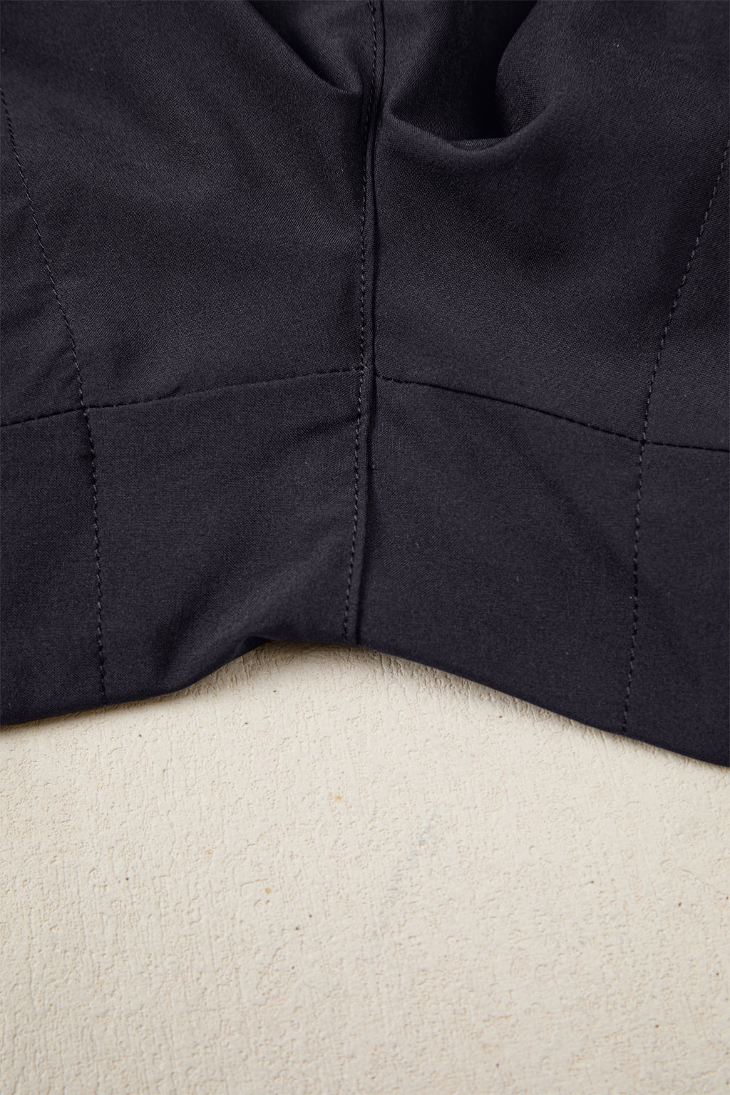 Black Solid Color Ribbed Patchwork High Waist Athletic Shorts