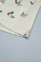 Beige Mallard Print Western Style Tank Top