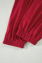 Solid Colour Cropped Tank Top and Jogger Pants Set