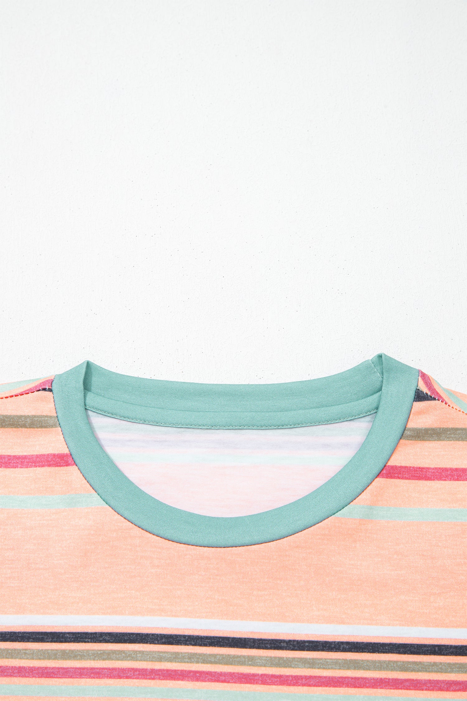 Multicolor Stripes Crew Neck T Shirt