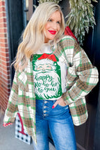 Christmas Plaid Casual Flannel Shacket